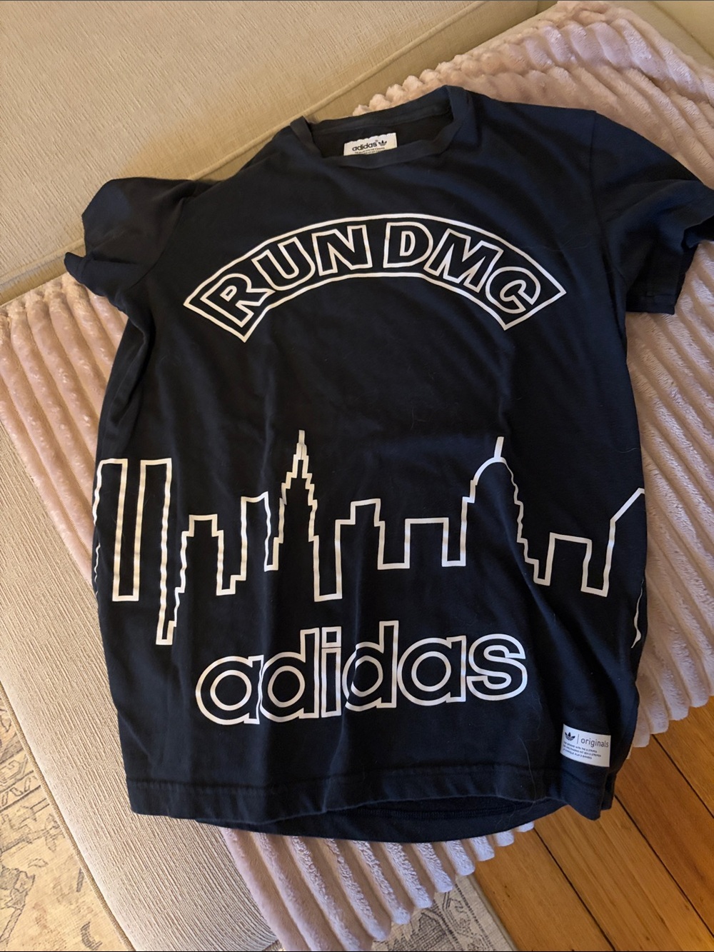 adidas Originals Black RUN DMC Skyline Graphic Tee